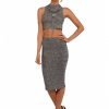 Grey ribbed Midi Skirt & Top - Image 2