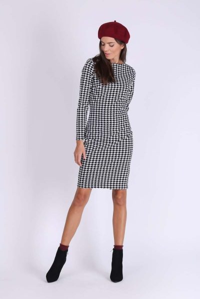 Houndstooth Midi Dress