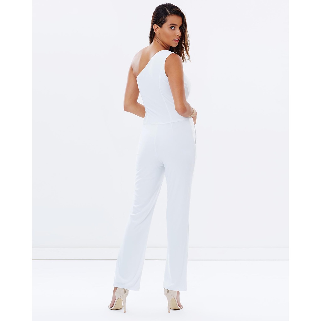 White One Shoulder Jumpsuit by Skiva