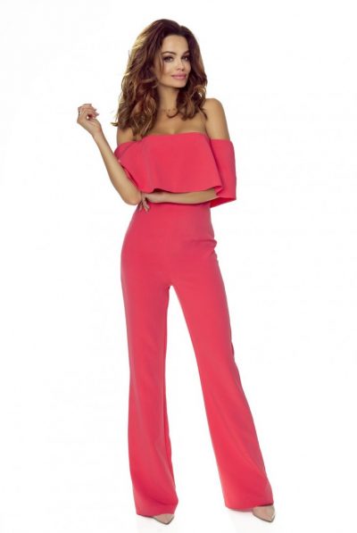 Flounce Off-Shoulder Coral Jumpsuit- Various Colours