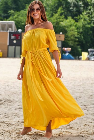 Spanish Yellow Maxi Dress