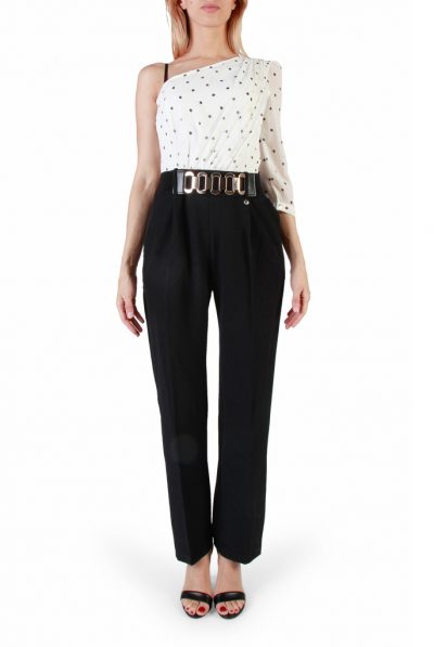 One Shoulder Polka Dot Jumpsuit