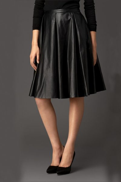 Lucy Paris A-line Leather Skirt