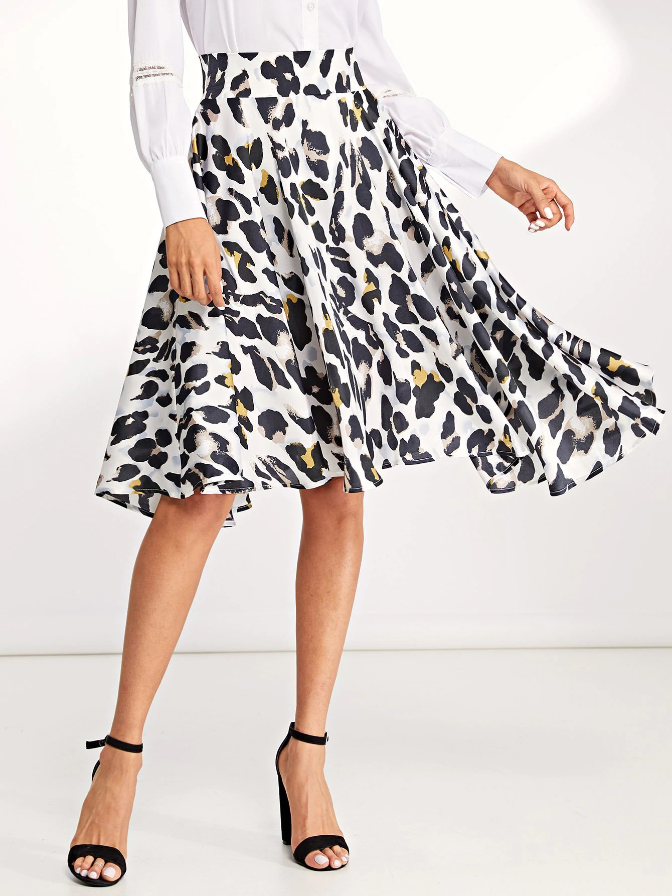 Leopard Print A-line Skirt