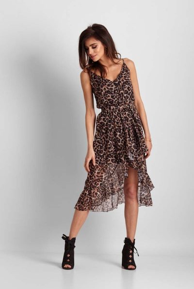 Leopard Print Asymmetrical Dress