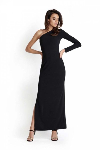 Black One Shoulder Long Dress