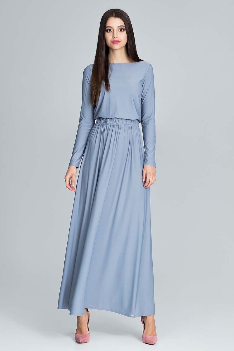 blue maxi dresses with sleeves