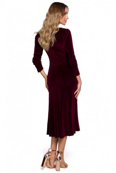 m557-velvet-midi-dress-with-gathered-sleeves-maroon (1)