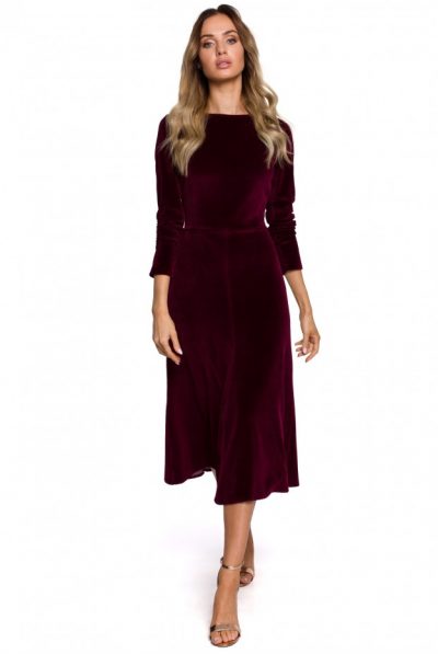 Velvet A-line Dress- Various Colours
