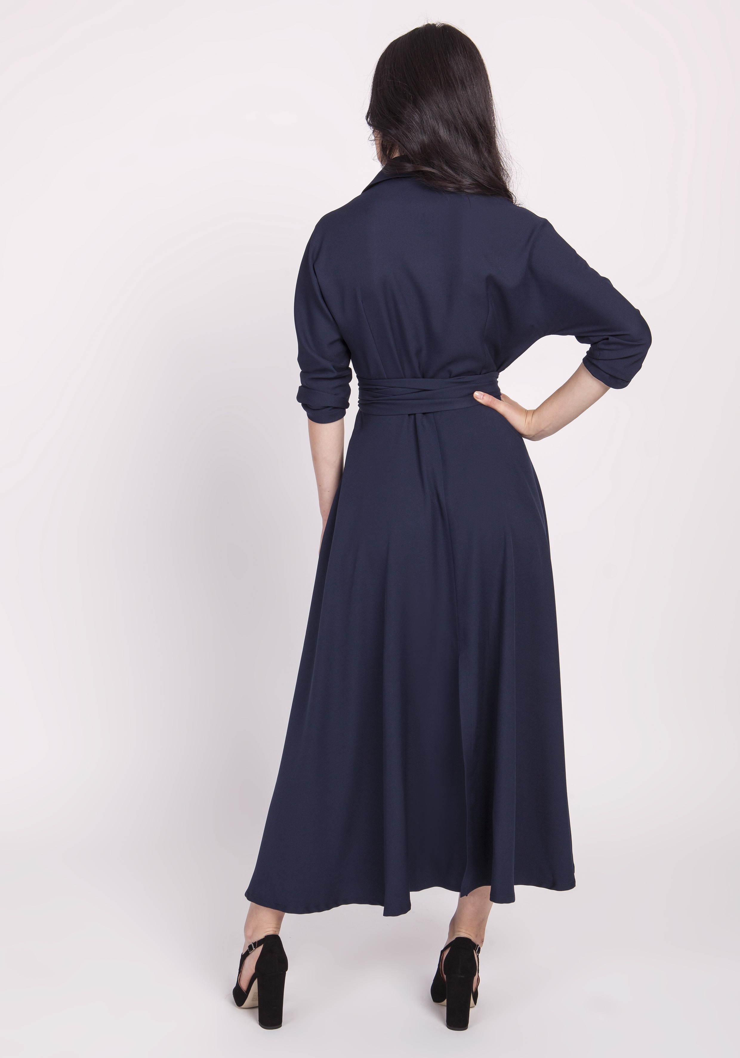 navy blue shirt dress womens