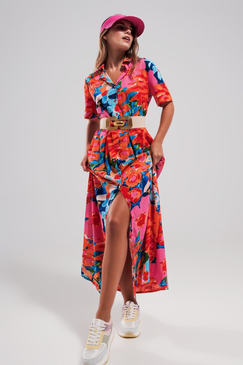 Be Bold Print Maxi Shirt Dress