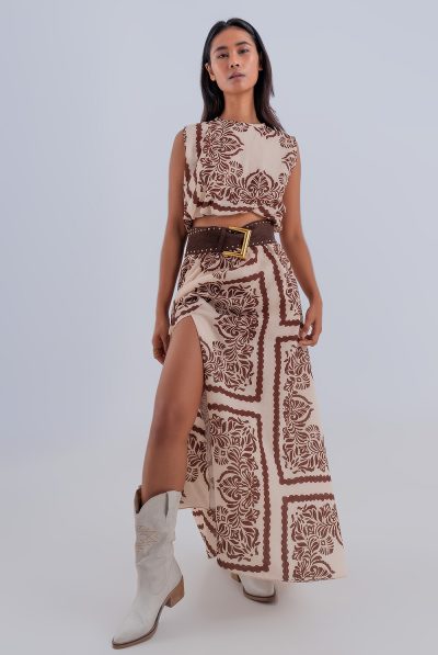 Geo Print Co-Ord Skirt & Top