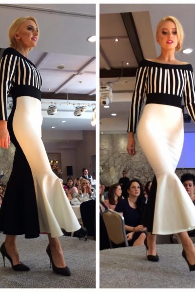 Monochrome Bandage Fishtail Dress