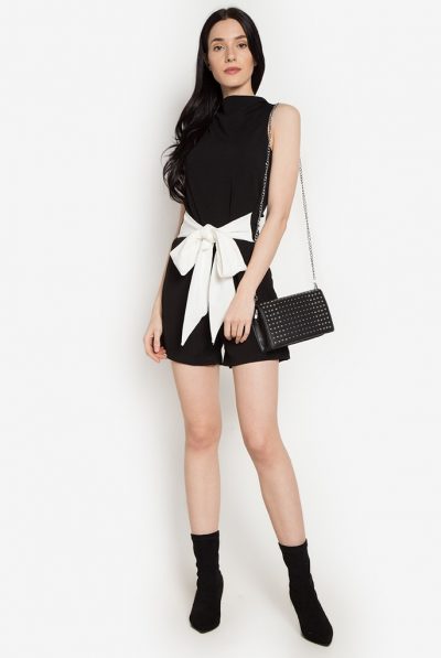 Alexia Monochrome Bow Jumpsuit