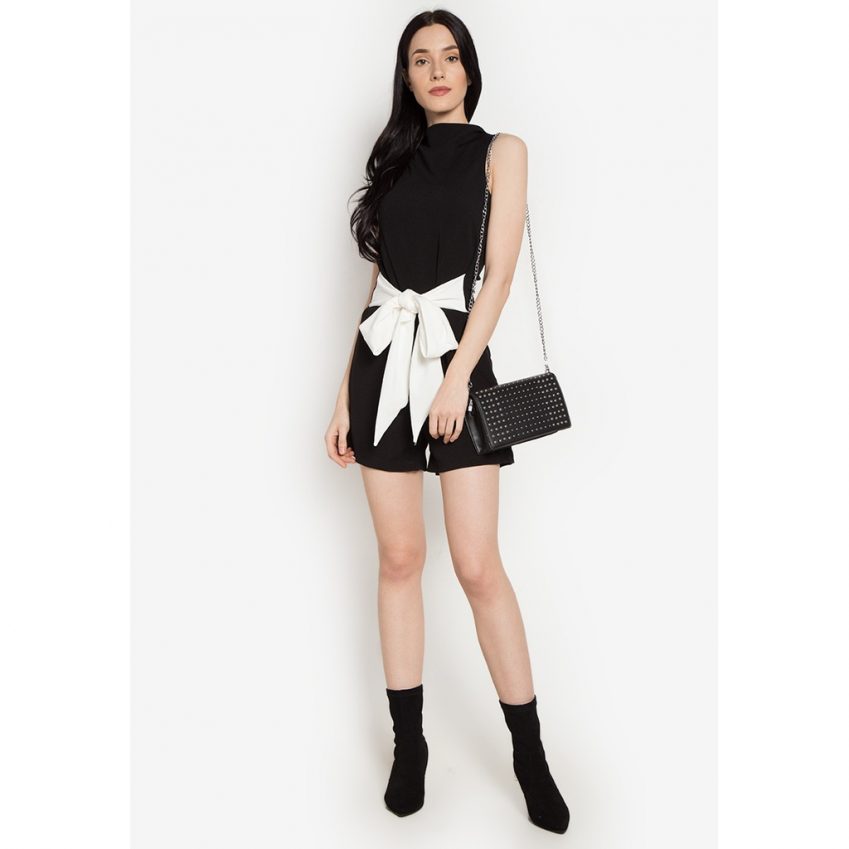 Alexia Monochrome Bow Jumpsuit