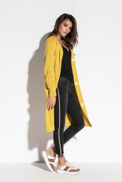 Yellow Long-line Cardigan