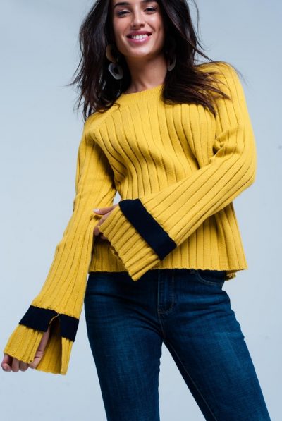 Mustard Bell Sleeve Jumper