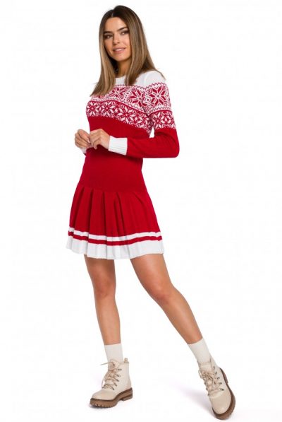 Christmas Sweater Pleated Dress - Various Colours