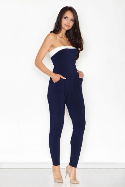 Navy Bandeau Jumpsuit