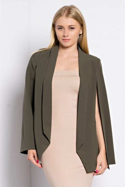 Olive Green Cape Blazer