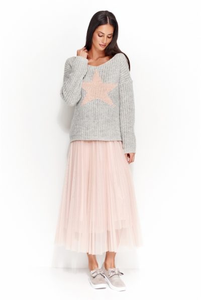 Grey Pink Starry Jumper