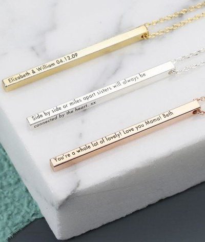 Personalised Shiny Bar Necklace