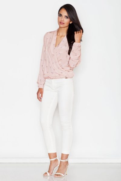 Pink Envelope Patterned Blouse