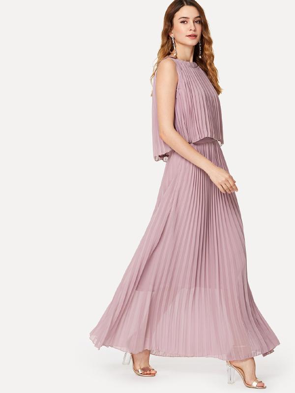 Pink Pleated Maxi Dress Pink Pleated Maxi Dress