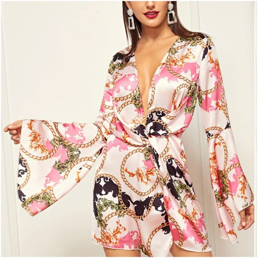 Bat Wing Print Dress