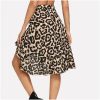 Leopard Print Asymmetrical Ruffles Skirt - Image 2
