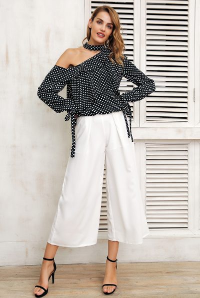 polka dot one shoulder 678