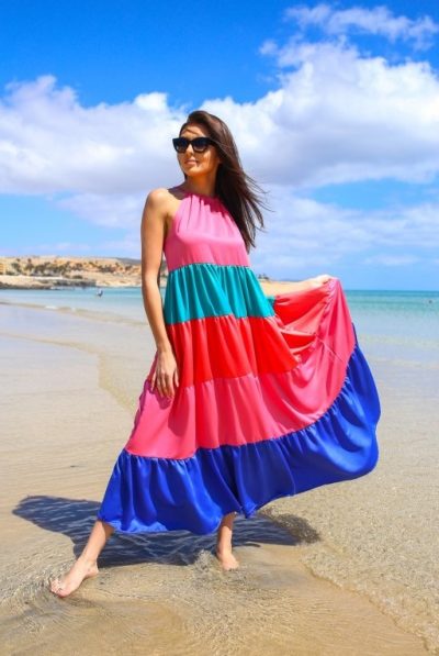 Maisie Colour Layered Maxi Dress