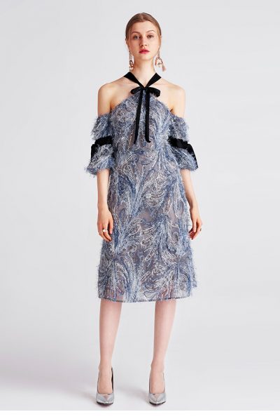 Empress Latern Feather & Sequin Dress