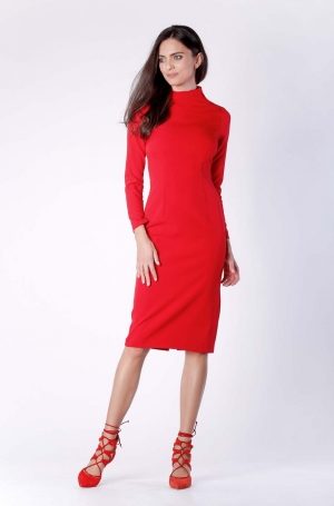 Turtleneck Midi Dress