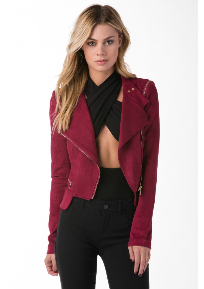 red suede jacket