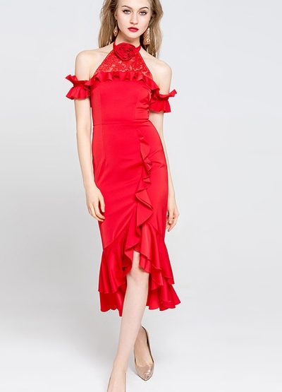 Red Rosetta Dress