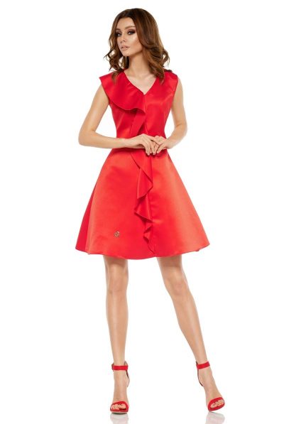 Cascade Frill A-line Dress- Various Colours