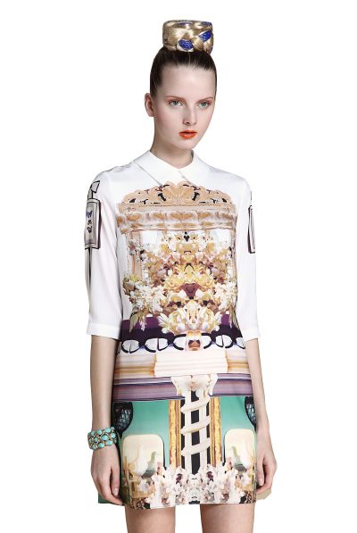 White Wing Collar Vintage Style Dress