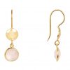 Latelita London Circle & Hammer Gold Rose Quartz Earrings - Image 2