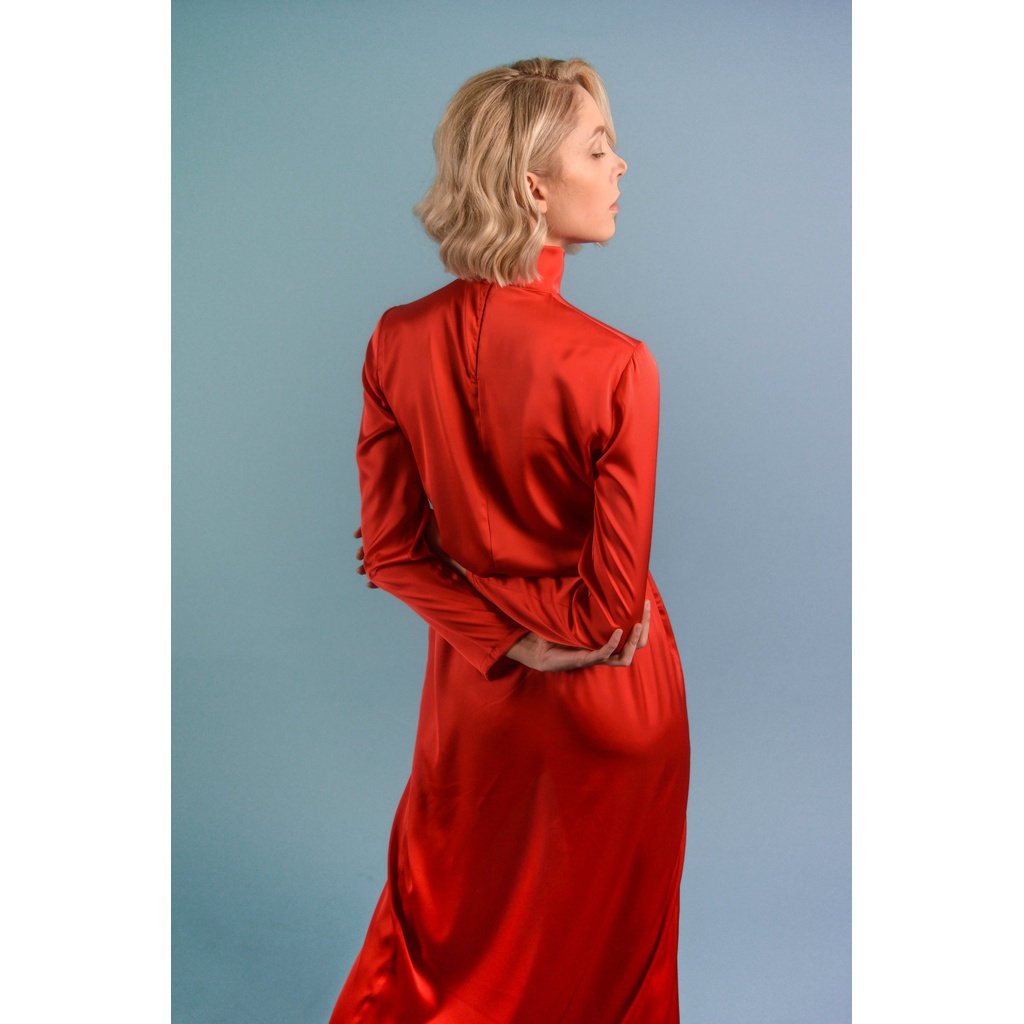 Silk sales turtleneck dress