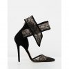The Shiralee Bow Shoe in Black and Nude Lace - Image 2