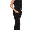 Black V-Neckline Wrap Front Jumpsuit - Image 2