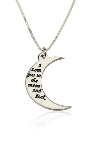 Love You To The Moon Sterling Silver Necklace