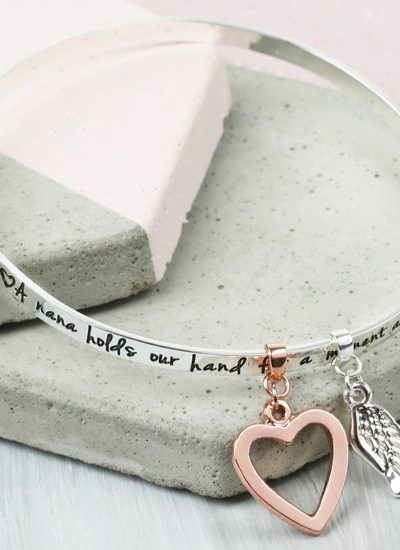 Silver 'Nana...' Meaningful Words Charm Bangle