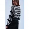 Black striped  ruffle sweater - Image 2