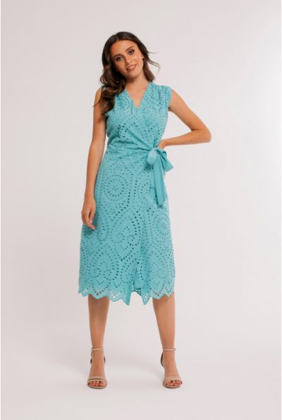 Blue Laser Cut Dress