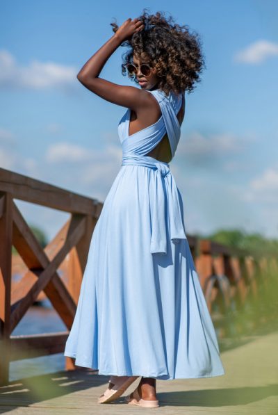 Foya Sky Blue Maxi  Multi Dress