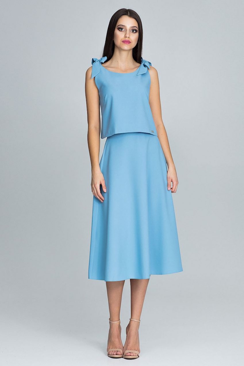 Powder Blue Two-Piece Skirt & Top