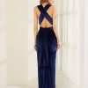Midnight Blue Velvet Two-Way Maxi Dress - Image 3