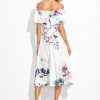 White Off Shoulder Tea Dress - Image 2